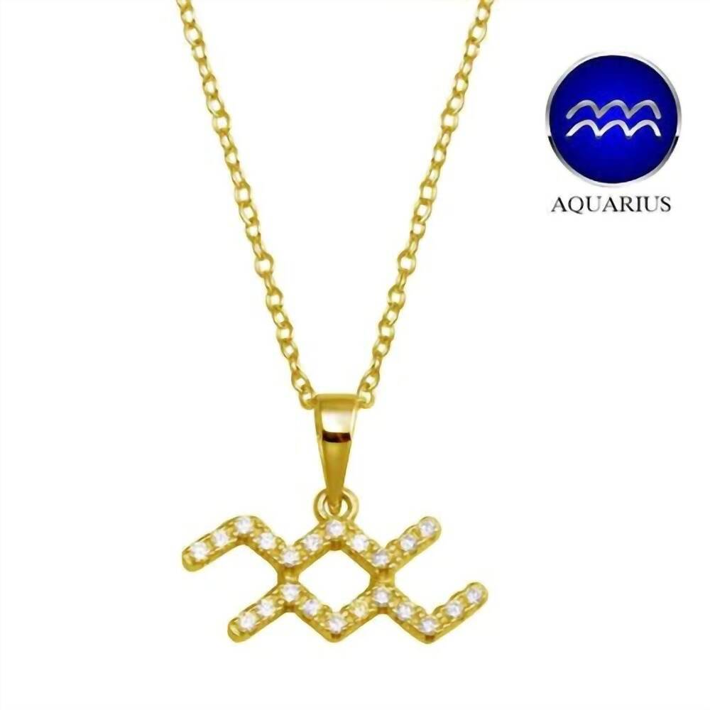 NEW STARLETTE women's aquarius necklace with sparkly cz stones in gold
